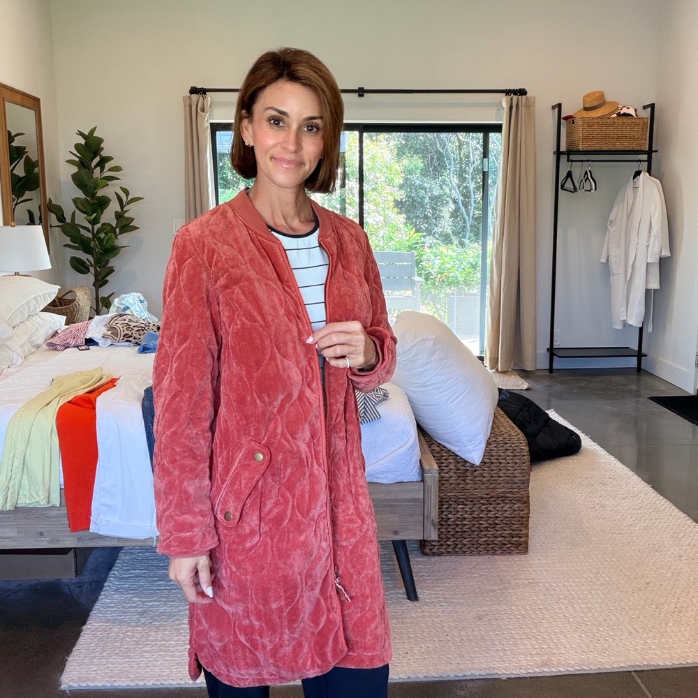 Anthropologie Quilted Pink Jacket